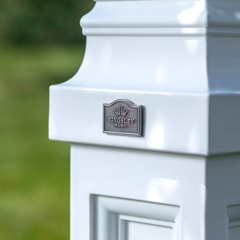 Step2 Atherton Mail Post, Mailbox Not Included, Weather Resistant, Large Outdoor Mailbox Post, Made of Durable Plastic, Easy to Install, Classic White