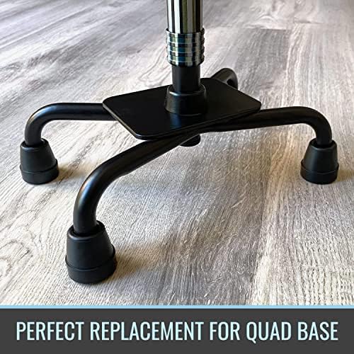 DMI Durable Replacement Quad Cane Tips, Extra Stability, No-Slip Grip, 1/2 Inch, FSA and HSA Eligible, (Pack of 4)