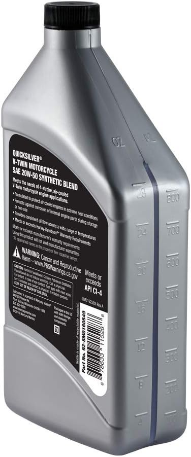 Quicksilver 20W-50 Synthetic Motorcycle Oil, 1 Gallon