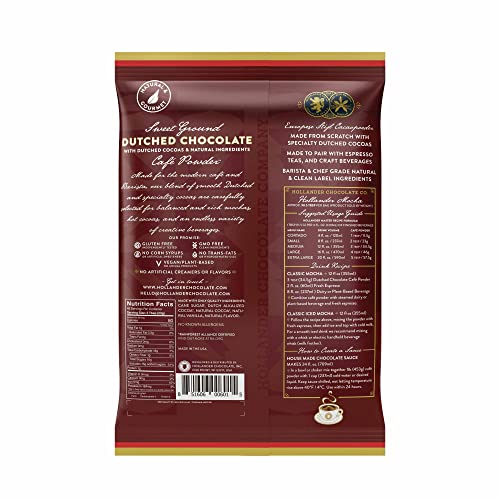 Hollander Sweet Ground Dutched Chocolate Powder | 2.5lb Bag | Beverage, Specialty Coffee Drinks