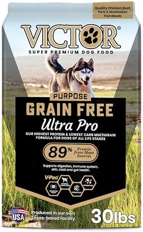 VICTOR Grain Free Ultra Pro Dry Dog Food - High Protein Dry Kibble, 30 lb | Super Premium Dog Food, Low carb for Active Dogs, 42% Protein Kibble, For Sporting Dogs of All breeds and Sizes, 30lbs