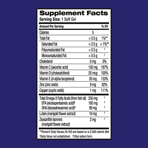 Ocuvite Eye Performance Vitamin & Mineral Supplement, Lutein and Zeaxanthin Supplements, Vitamins C, D, E, Zinc, and Omega-3