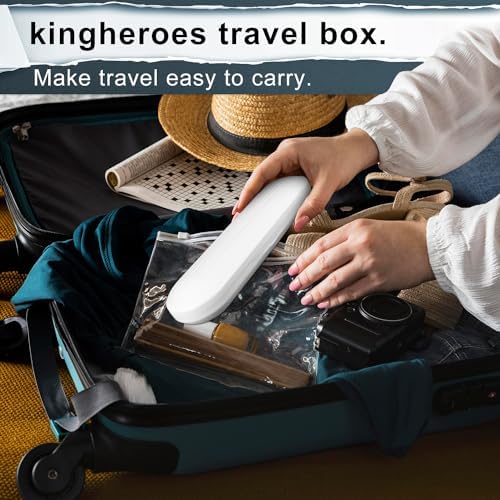 kingheroes Electric Toothbrush Set, Comes with 8 Brush Heads & Travel Case, 4 Modes with 2 Minutes Built in Smart Timer, One Charge for 60 Days
