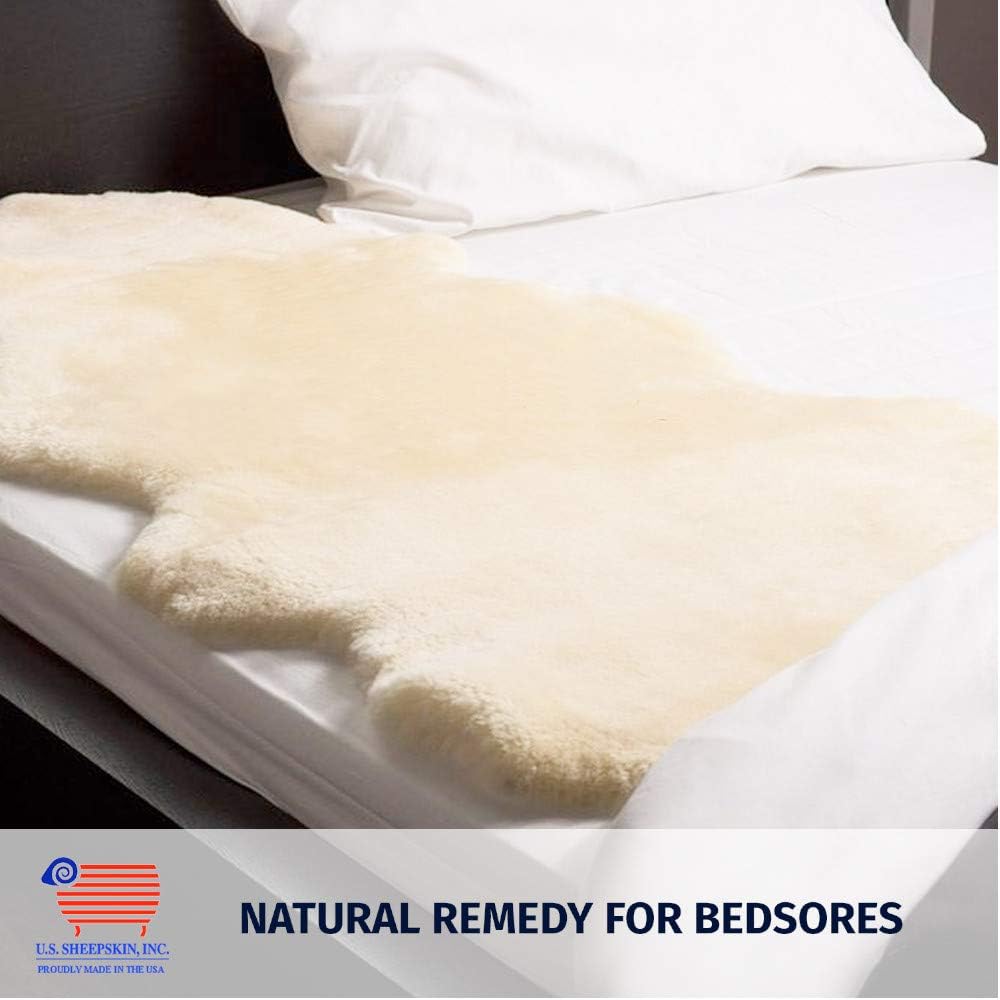 Medical Sheepskin Pelt Pads for Bedsores and Pressure Sores, Large Size (38” x 24” x 1”) | Large Size