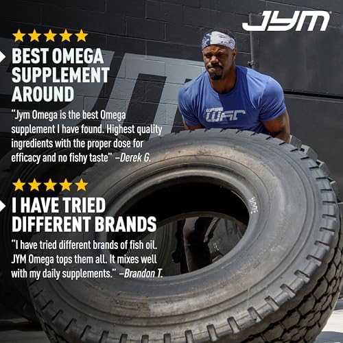 Omega JYM Fish Oil Supplement for Men & Women, EPA, DHA, DPA - 120 Softgels | High Potency Omega-3 Fatty Acids, EPA DHA DPA