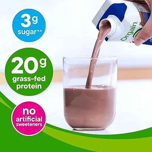 Orgain 20g Clean Grass Fed High Protein Shake, Vanilla, 11 oz, 12pk | Ready to drink dairy grass fed high protein, non-GMO, no soy ingredients, gluten-free, kosher, low net carbs