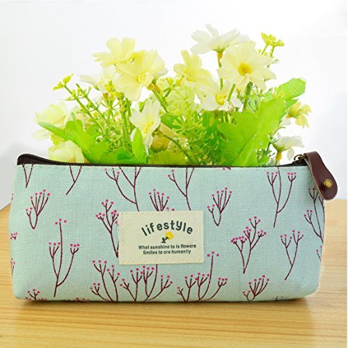 Countryside Flower Floral Pencil Pen Case Cosmetic Makeup Bag Set of 3 by Miayon