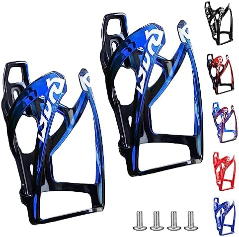 Suruid Bike Water Bottle Cage Ultra-Light Bicycle Bottle Holder Universal Bike Cup Holder Rack for Bicycle, Cycling, MTB, Road/Mountain Bikes 2 Pack - Black