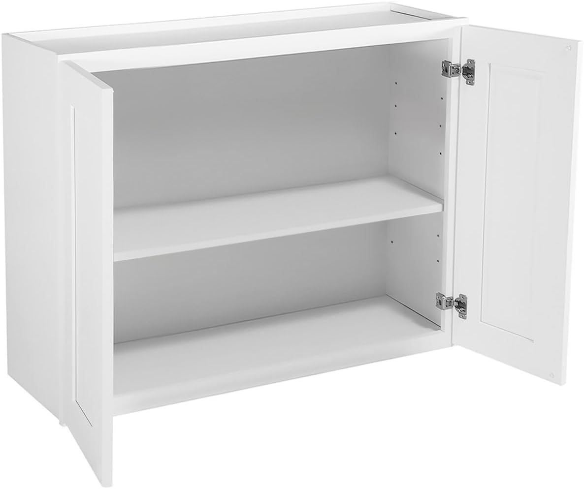 Design House Brookings Kitchen Wall Cabinet, 24", White | Adjustable Shelves, Adjustable Hinges, Wall Mount, Contemporary/Modern, Wood, Kitchen, 561571