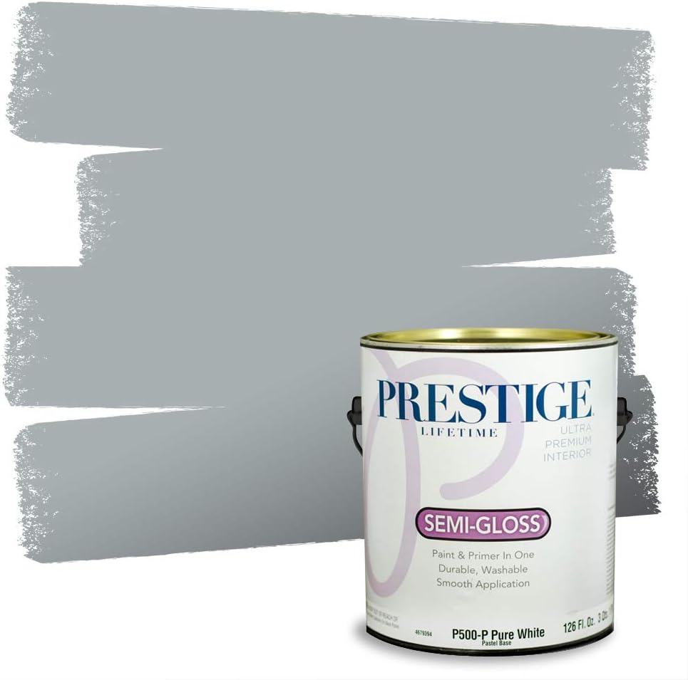 PRESTIGE Paints Exterior Paint and Primer In One, 1-Gallon, Satin, Comparable Match of Sherwin Williams* Tricorn Black*
