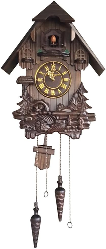 Wall Cuckoo Clocks Black Forest Wooden Cuckoo Clock. Black Forest Hand-Carved Cuckoo Clock. Bright Cuckoo Bird Sounds On The Hour and Chime Has