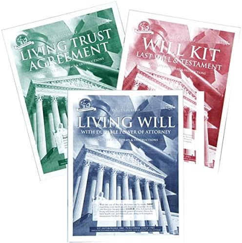 Do-It-Yourself Will Kit - Includes Last Will & Testament, Living Will | and Living Trust Booklets