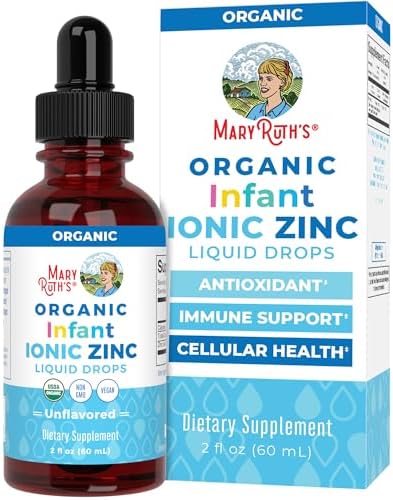 MaryRuth Organic Infant Ionic Zinc Liquid Drops, Unflavored, Vegan, 2 Fl Oz