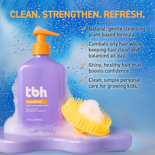 TBH Teen & Kids Shampoo - Lightweight and Detangling Hydrating Hair Shampoo for Dry, Oily, Fine, Curly
