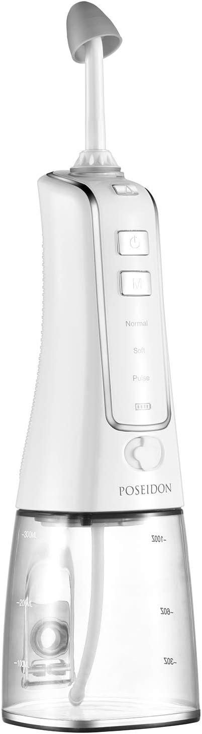 Nasal Irrigator with Bonus 30 Saline Packets - Irrigation for Sinus Relief - Nose Cleaner Aspirator System - Waterproof - 3 Pressures: Normal, Soft
