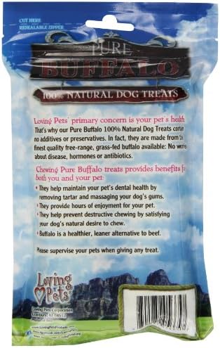 Loving Pets Pure Buffalo 6-Inch Pressed Bully Bone Dog Treat, 2-Pack
