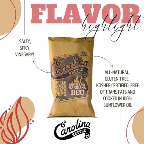 Carolina Kettle Chips | Kettle Cooked Potato Chips | Kosher - Gluten Free Chips Fit For Healthy School Snacks | With Irresistible Crunch and Bold