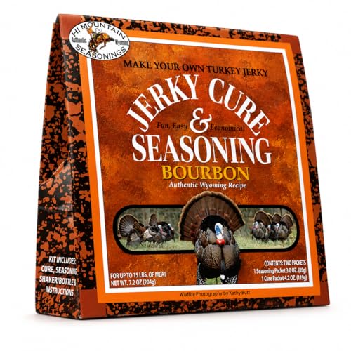 Hi Mountain Goose Jerky Seasoning & Cure Kit | MEQUITE | Makes 15 lbs | Make homemade goose, duck & waterfowl jerky with bold mesquite smoke flavor for smoker, dehydrator & oven