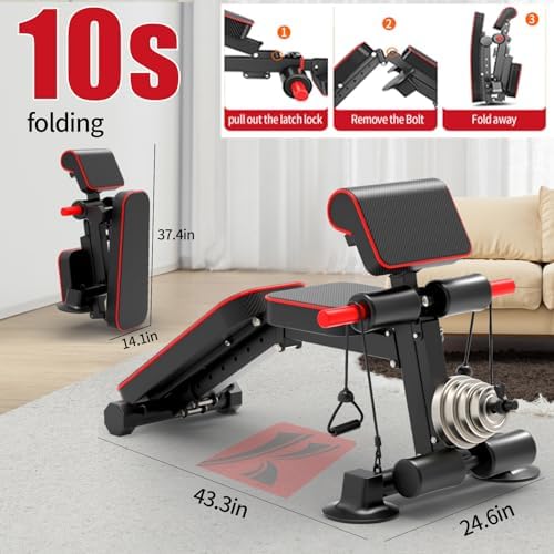K KiNGKANG Adjustable Weight Bench for Home Gym Full Body Strength Training