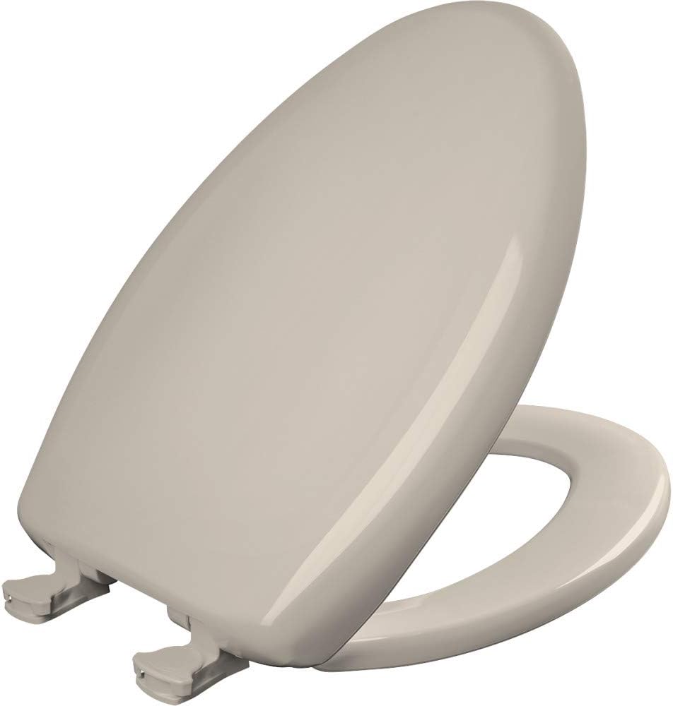 Bemis Classic Colors Slow Close Toilet Seat, Easy Clean Hinges and Durable Plastic Seat, Made in USA, Elongated, Black