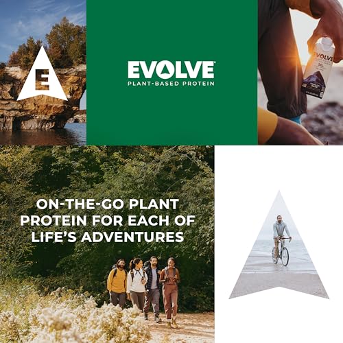 Evolve Plant Based Protein Shake, Café Mocha, 20g Vegan Protein, Dairy Free, No Artificial Sweeteners, Non-GMO, 10g Fiber, 11oz, (12 Pack) (Formula May Vary)