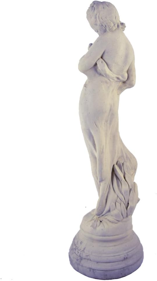 Classic Victorian Style Girl with Dove Cast Stone Garden Muse Statue | 28-Inches, Made in the USA
