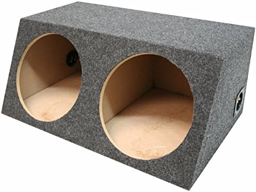 Dual 15" Inch Sealed Sub Box - Slanted Hatchback Subwoofer Enclosure - ASC | Tight accurate bass, angled shape for sloped cargo areas
