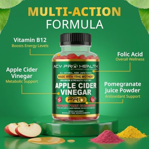 ACV with Sugar Makes No Sense! Apple Cider Vinegar Gummies Sugar Free Low Carb Advanced Keto Acv Gummies Keto Gummy Detox Cleanse (90 Count)