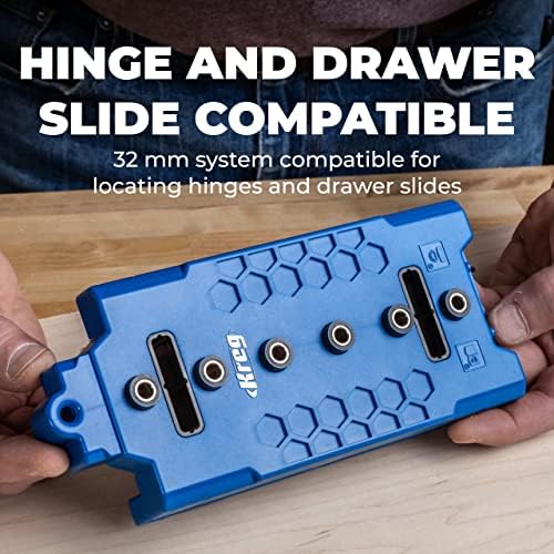Kreg Shelf Pin Jig 1/4 Inch - Cabinet Hole Drilling Guide - Edge Aligned Precision - Adjustable Tool - KMA3225