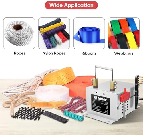 ROMECH 30W Electric Rope Cutter, Hot Knife Thermal Blade, Bench Mount Cutting Tool Kit for Braid Fabric Webbing Belting Ribbon (30W, RM-016)