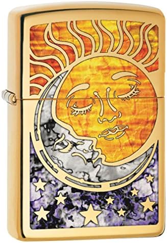 Zippo Lighter: Fusion Sun and Moon - High Polish Brass 78780