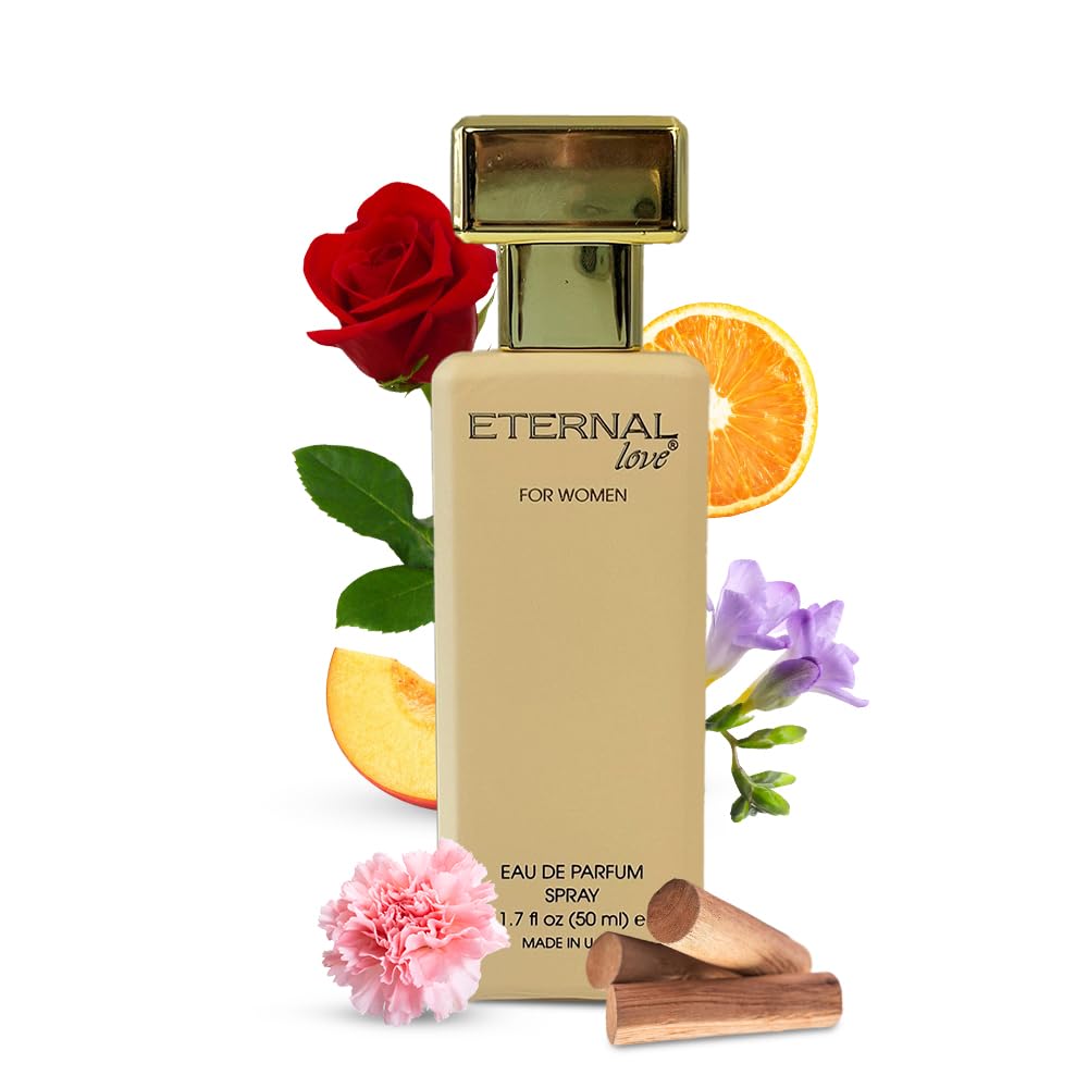 Eternal Love for Women - Long Lasting Eau de Parfum Spray - Premium Floral Fragrance with Peach & Sandalwood - Soft Feminine Scent - 3.4oz