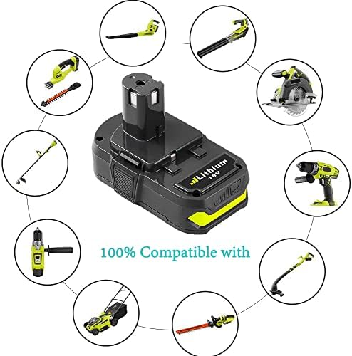 18V Battery and Charger Combo for Ryobi 18 Volt Cordless Tools Battery and P118B Charger, 18V Battery Capacity Output 5.0Ah