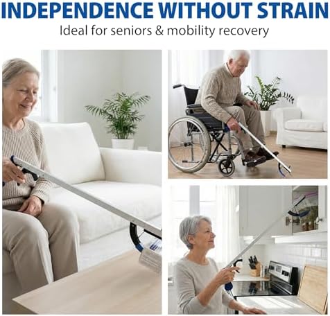 Blue Jay 26" Reacher Grabber Tool for Seniors - Lightweight Trash Picker Upper & Pick Up Stick with Magnetic Tip - Long Reach Mobility Aid for Wheelchair & Surgery Recovery