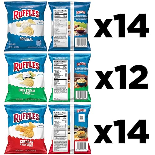 Ruffles Cheddar & Sour Cream Flavored Potato Chips, 1.5 Ounce (Pack of 64)