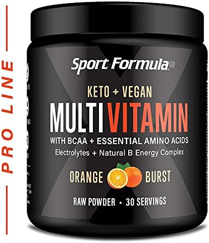 Multivitamin Powder - Keto Drink Mix for Men Women BCAA Amino Acids Won’t Upset Your Stomach - Keto Vegan Multivitamin with Electrolytes Super B