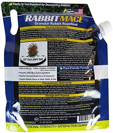 Nature's MACE Rabbit Mace Rabbit Repellent 3 lb Granules | Gardens, Lawns, Farms & Landscapes, Treats 1,350 sq ft, Granular Deterrent, All-Season Use, Safe for Pets, Children, Plants.