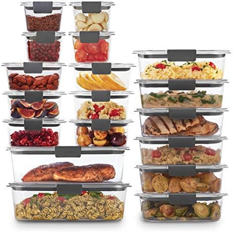 Rubbermaid Brilliance Food Storage Containers with Lids, Set of 22 | Large 9.6 Cup Container