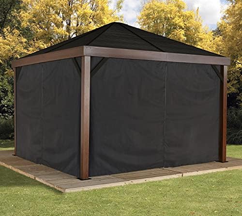 Sojag Set of 4 12' x 12' Curtains for South Beach Outdoor Gazebo - Black