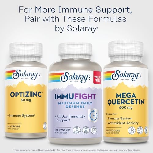 SOLARAY Mega Quercetin, 60 VegCaps | Immune, Respiratory & Cellular Support, Quercetin, Bromelain & Vitamin C, 30 Servings, Vegan, Non GMO