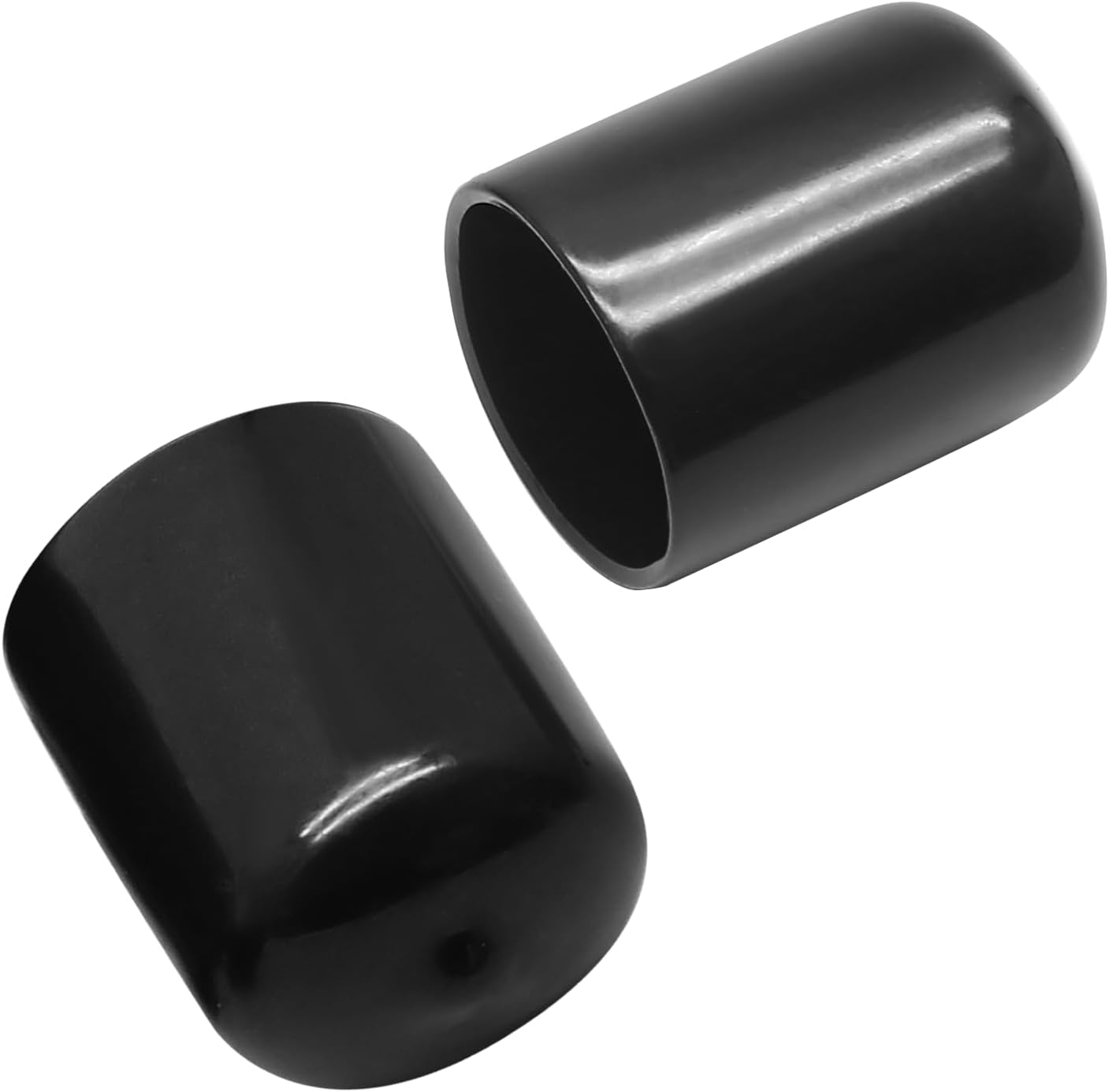 Bonsicoky 12Pcs Round Rubber End Caps 5/8" (16mm) ID, Black