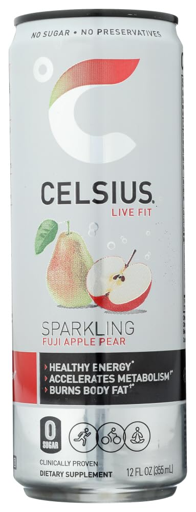 CELSIUS Sparkling Orange, Sugar Free Energy Drink, 12 Fl Oz (Pack of 4)