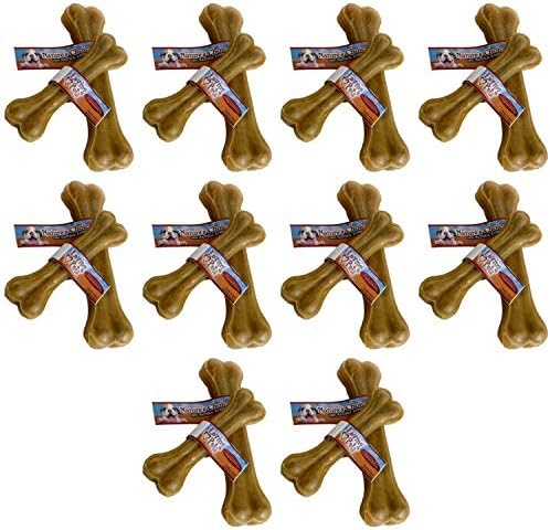 Loving Pets Nature's Choice Rawhide Pressed Bone Dog Chews, 6 Inch, 10 Pack