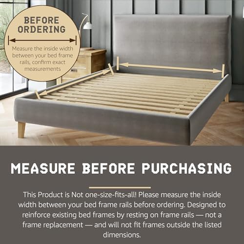 Hercules Xtreme Bed Frame Support Slats, Heavy-Duty Solid Pine Wood | Bunkie Board Under Bed-Support, Wooden Support Board for Sagging, Queen Size