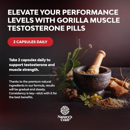 Testosterone Booster for Men with Horny Goat Weed & Maca - 60 Count