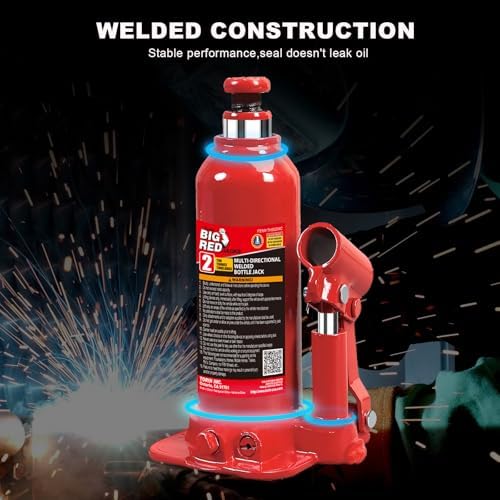 Torin T90413 Big Red Hydraulic Bottle Jack with Carrying Case, 4 Ton (8,000 lb) Capacity