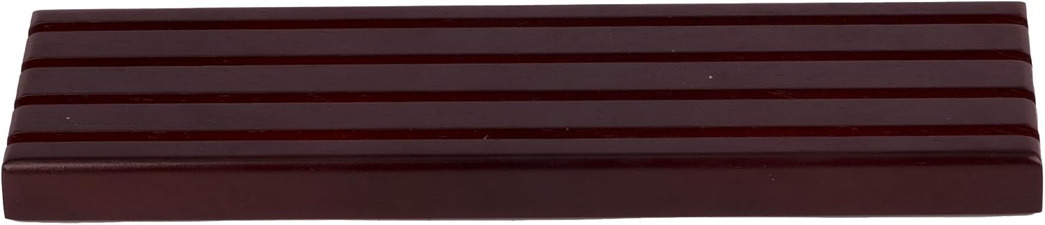 DisplayGifts Challenge Coin Display Stand 4 Row Wooden Holder Rack Case Holds 28 Coins Walnut Finish