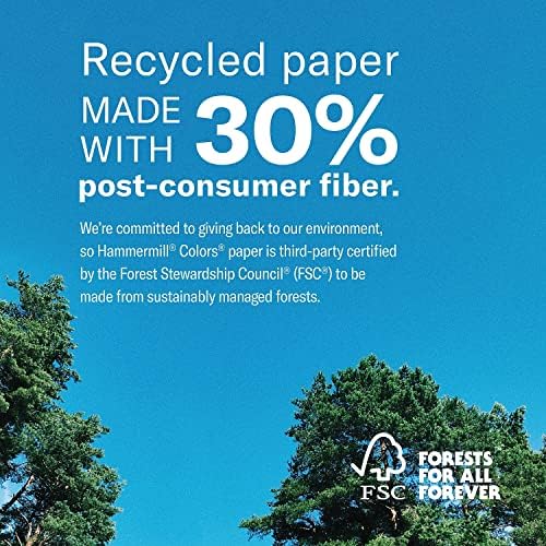 Hammermill 102269 Recycled Colored Paper, 20lb, 8 1/2 x 11, Lilac, 500 Sheets/Ream