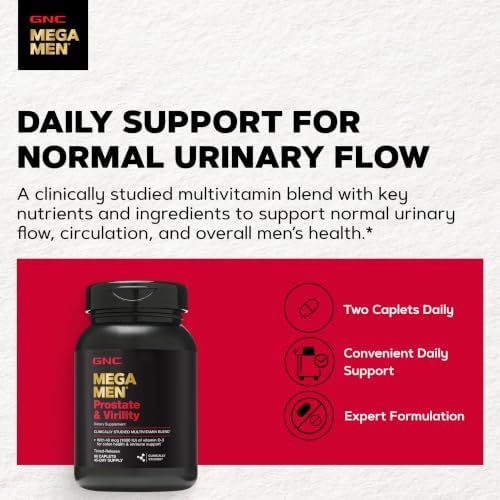 GNC Mega Men Prostate and Virility Multivitamin for Men, Supports Optimal Sexual Health and Prostate Health, 90 Count