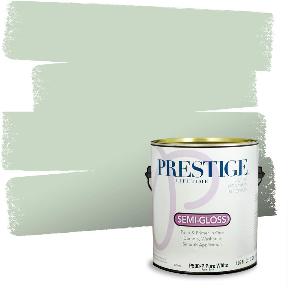 PRESTIGE Paints Exterior Paint and Primer In One, 1-Gallon, Semi-Gloss, Comparable Match of Sherwin Williams* Shamrock*